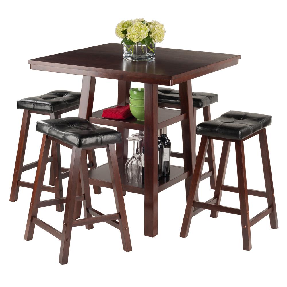 2 Shelves w/ 4 Cushion Seat Stools