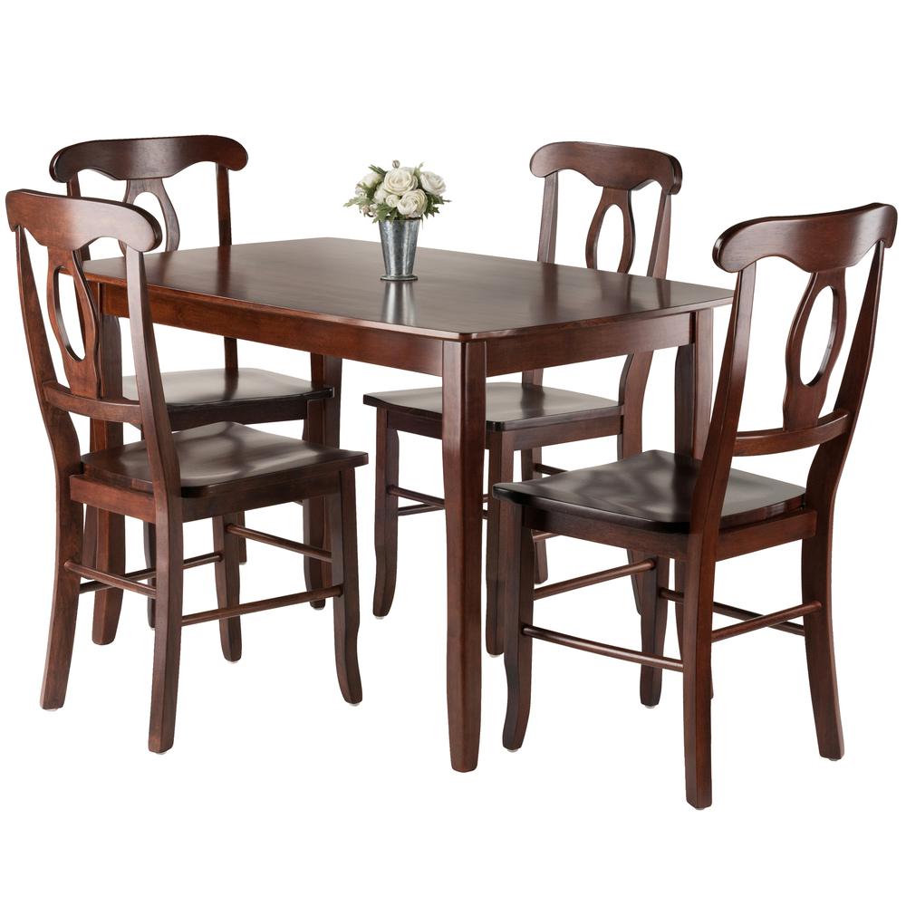Inglewood 5-PC Set Dining Table w/ 4 Key Hole Back Chairs