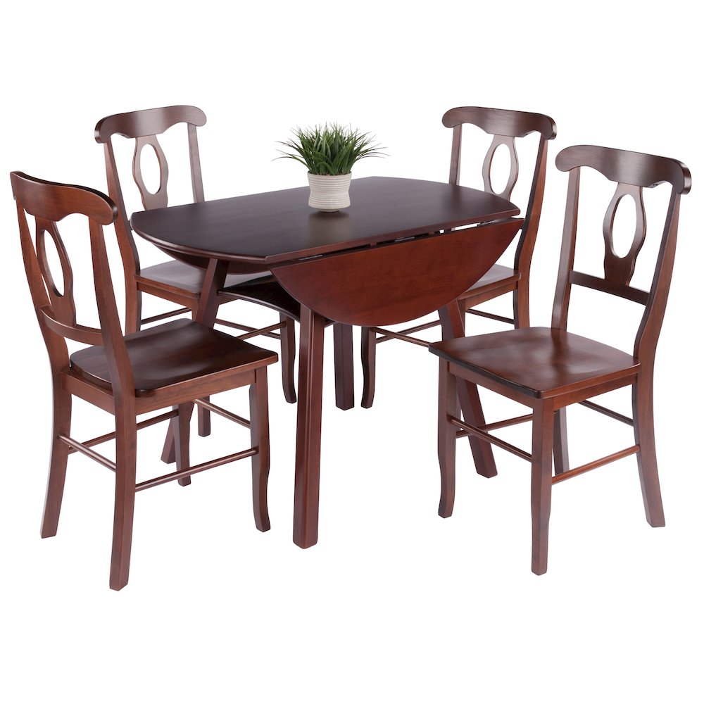 Marbelle Table 5-Pc Drop Leaf Dining Table with 4 Renaissance Chairs