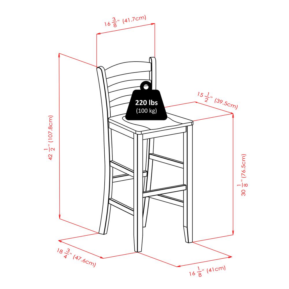 Parkland 5pc High Table with 29″ Ladder Back Stools