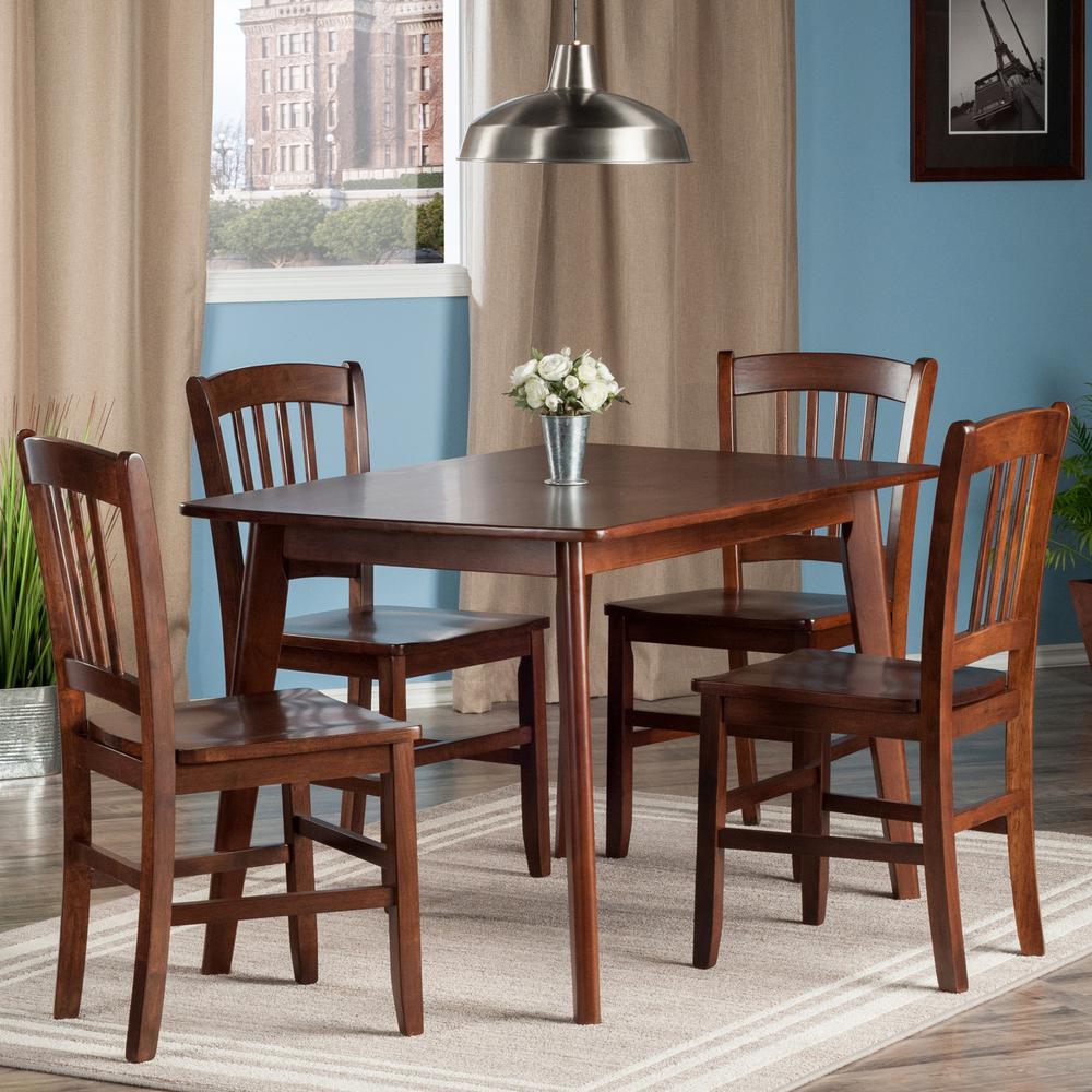 Shaye 5-PC Set Dining Table w/ Slat Back Chairs