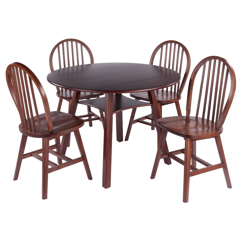 Marbelle 5-Pc Drop Leaf Dining Table with 4 Windsor Chairs
