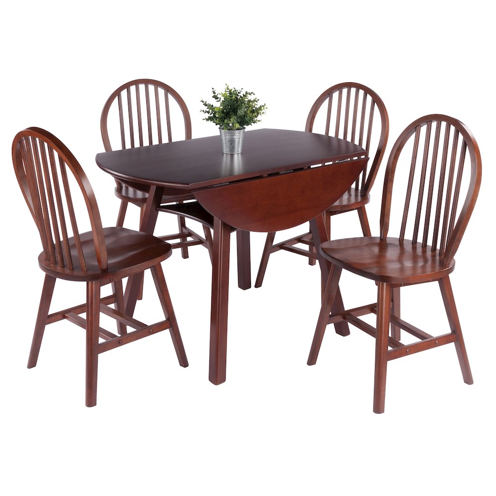 Marbelle 5-Pc Drop Leaf Dining Table with 4 Windsor Chairs