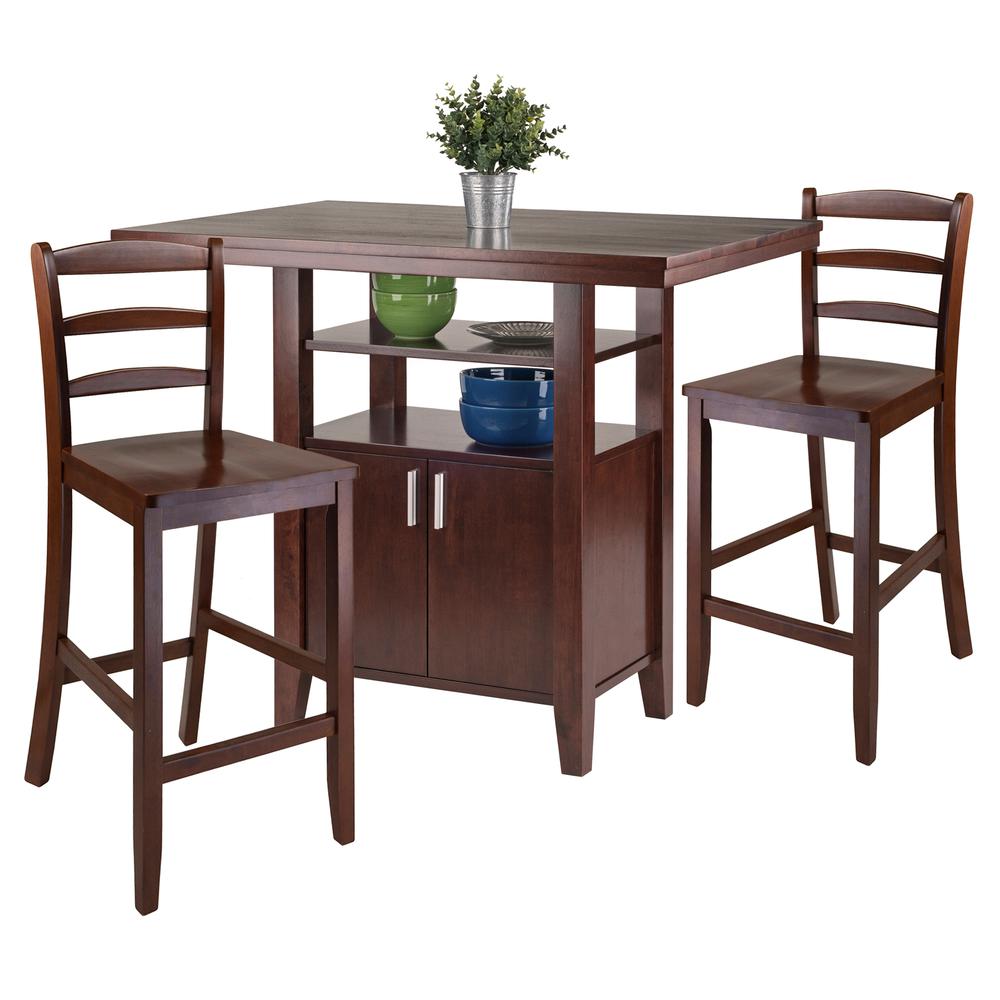 Albany 3-pc  Set High Table w/Ladder Back Counter Stools