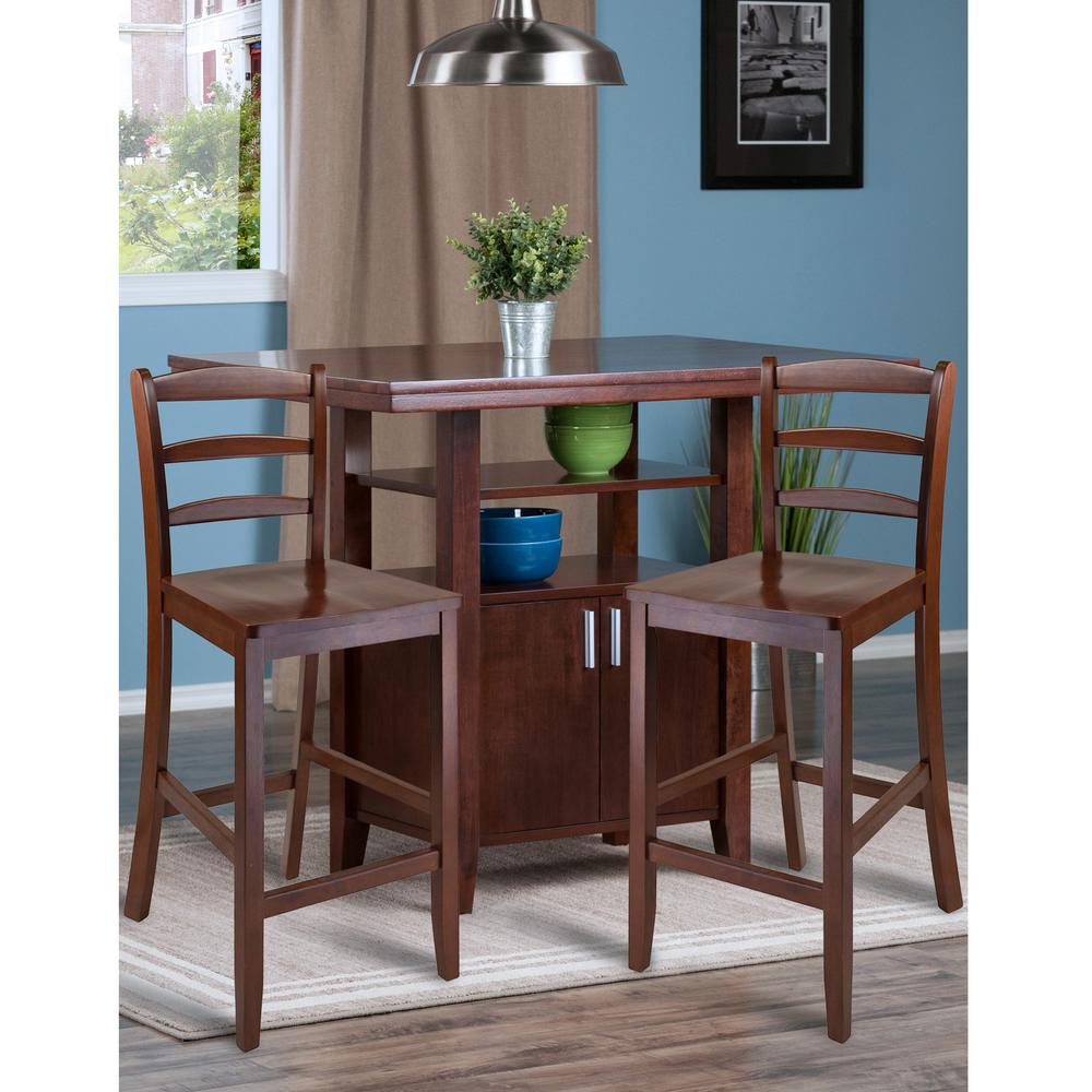 Albany 3-pc  Set High Table w/Ladder Back Counter Stools