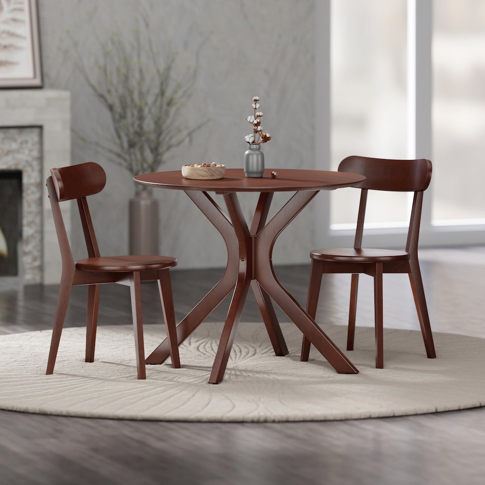 Walnut Finish with 2 Pauline Dining Chairs
