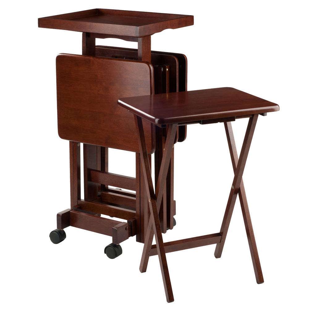 6-PC Snack Table Set Walnut