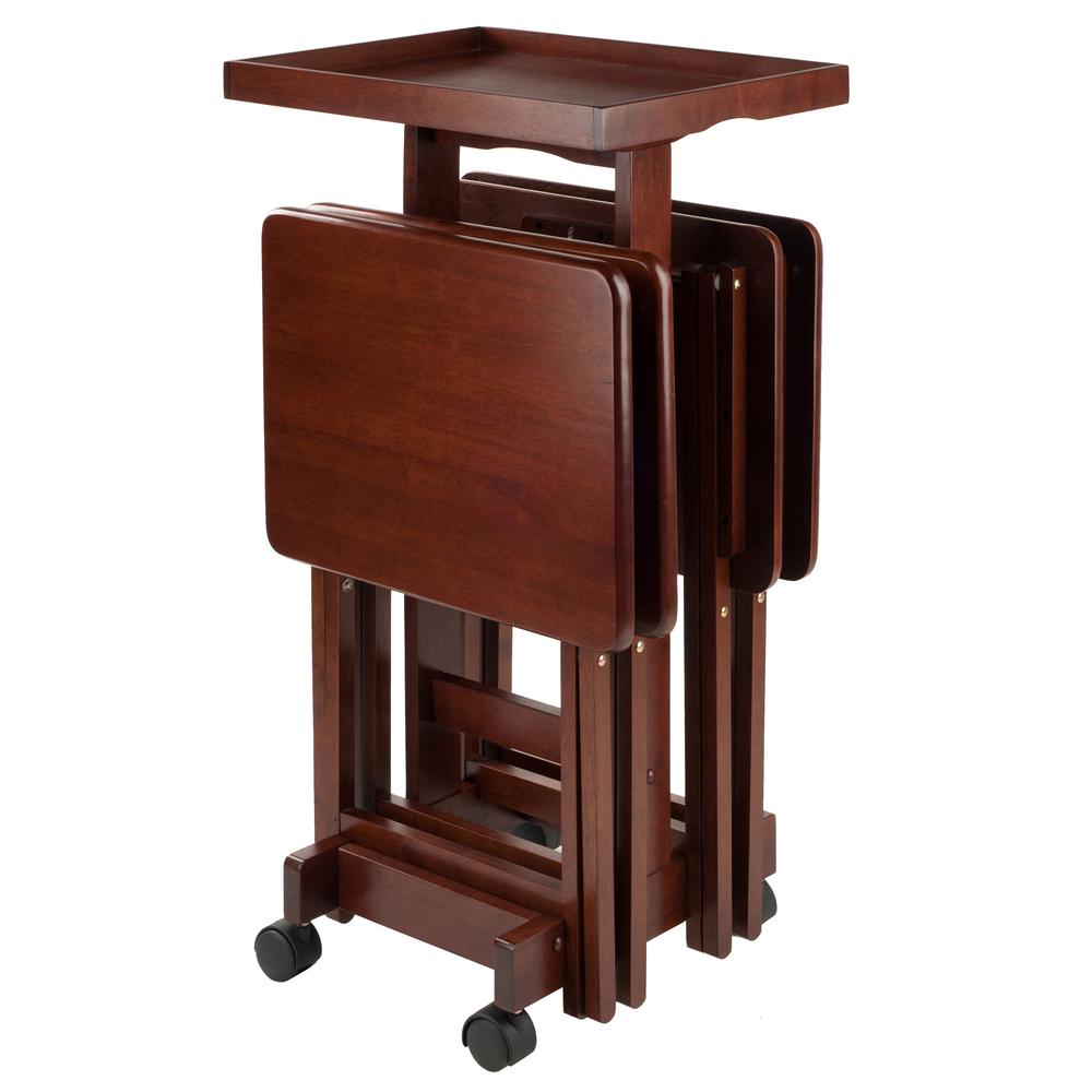 6-PC Snack Table Set Walnut