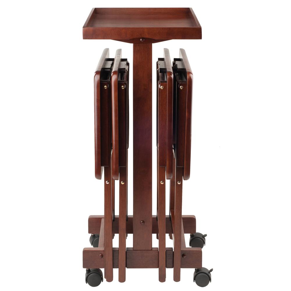 6-PC Snack Table Set Walnut