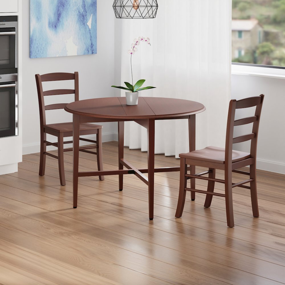Hannah 3-Pc Drop Leaf Table with Ladder-back Chairs