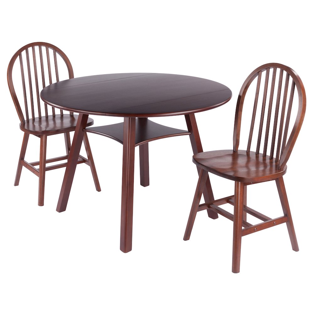 Marbelle 3-Pc Drop Leaf Dining Table with 2 Windsor Chairs