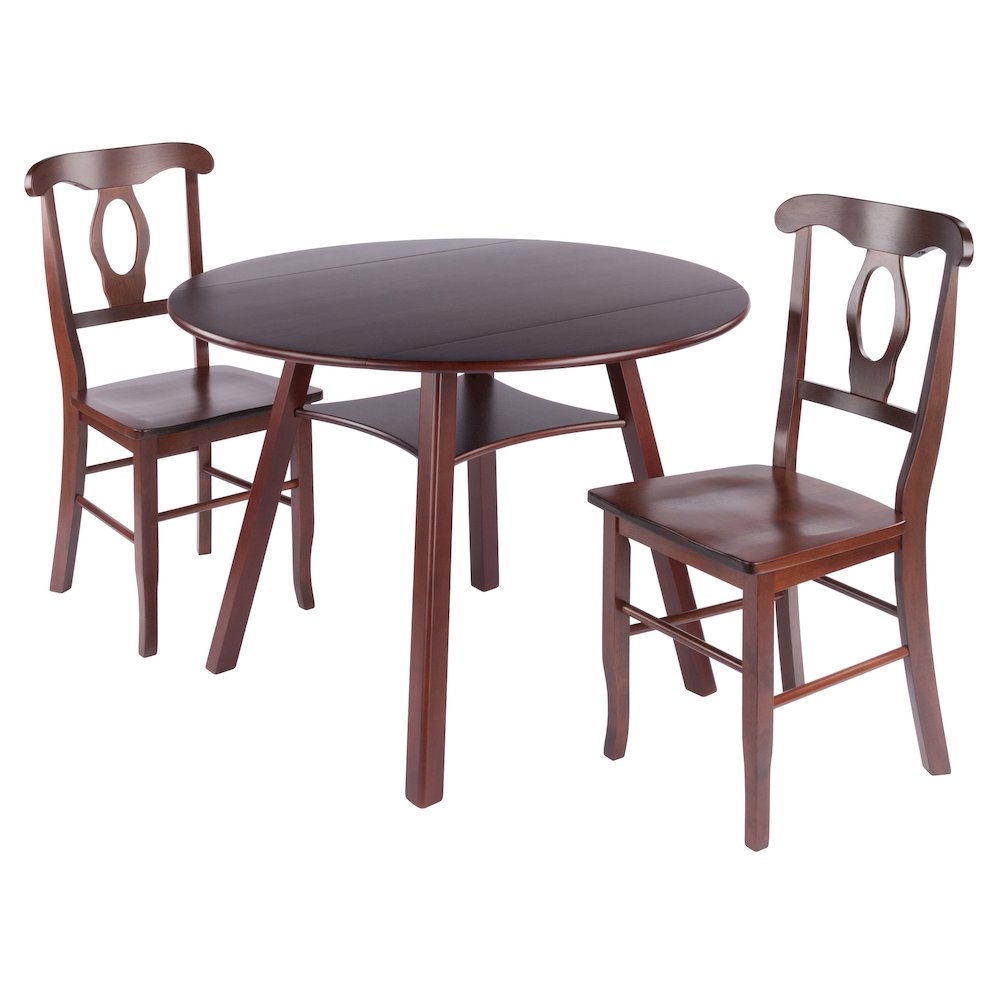 Marbelle Table 3-Pc Drop Leaf Dining Table with 2 Renaissance Chairs