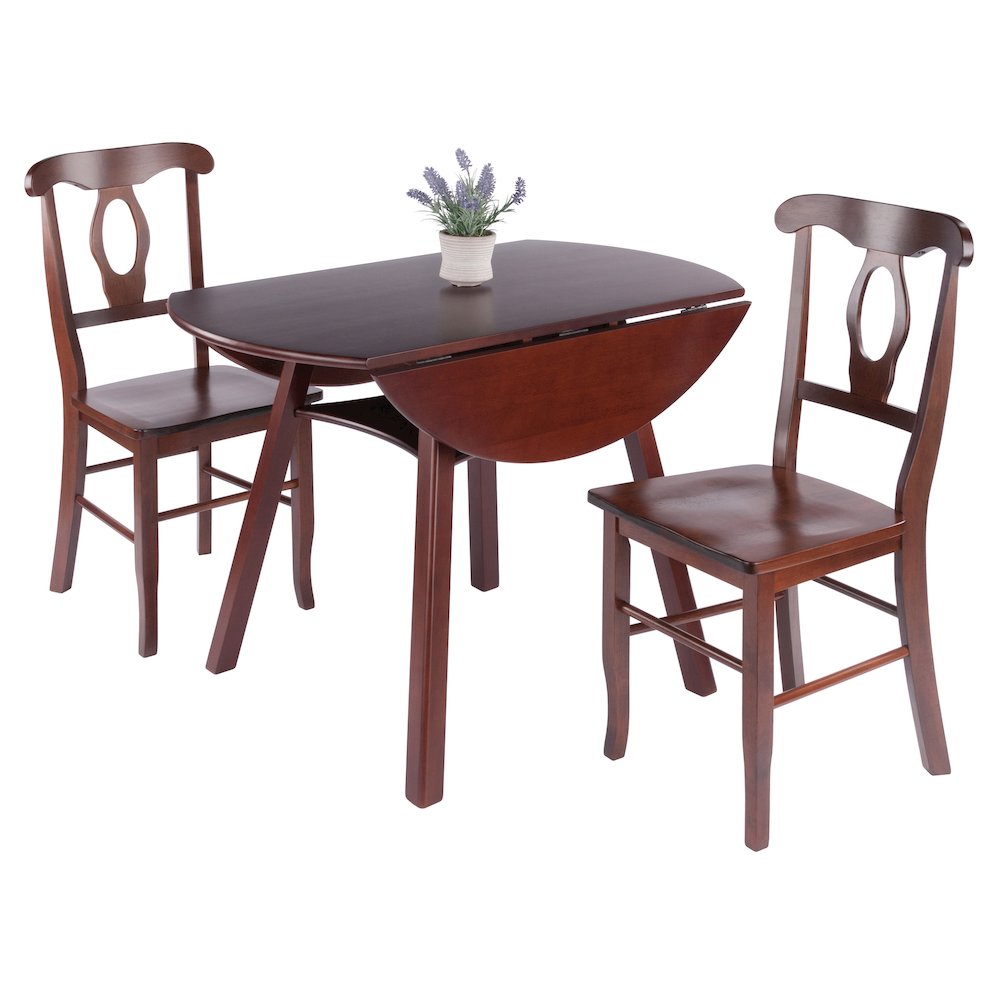Marbelle Table 3-Pc Drop Leaf Dining Table with 2 Renaissance Chairs