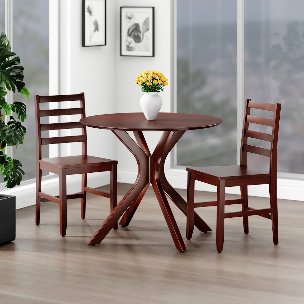 Walnut Finish with 2 Hamilton Dining Chairs