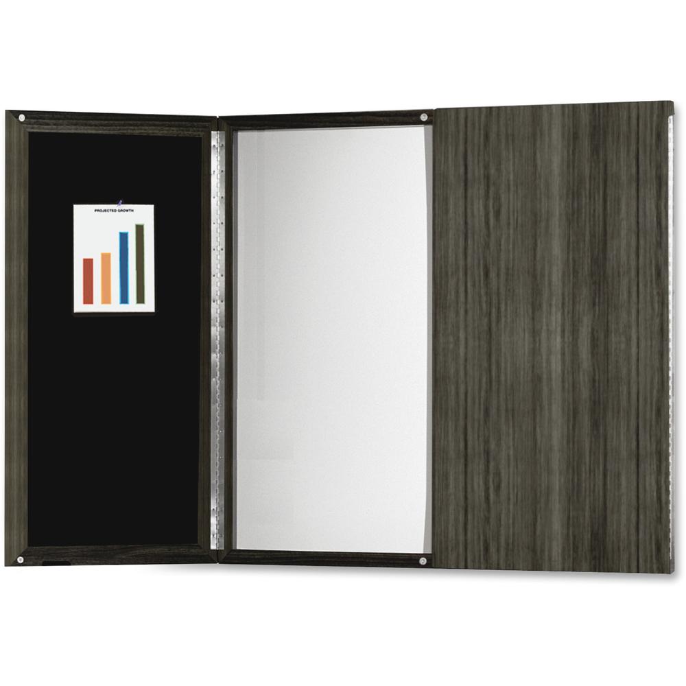 Mayline Gray Laminate Presentation Bulletin Board – White Surface – Stain Resistant