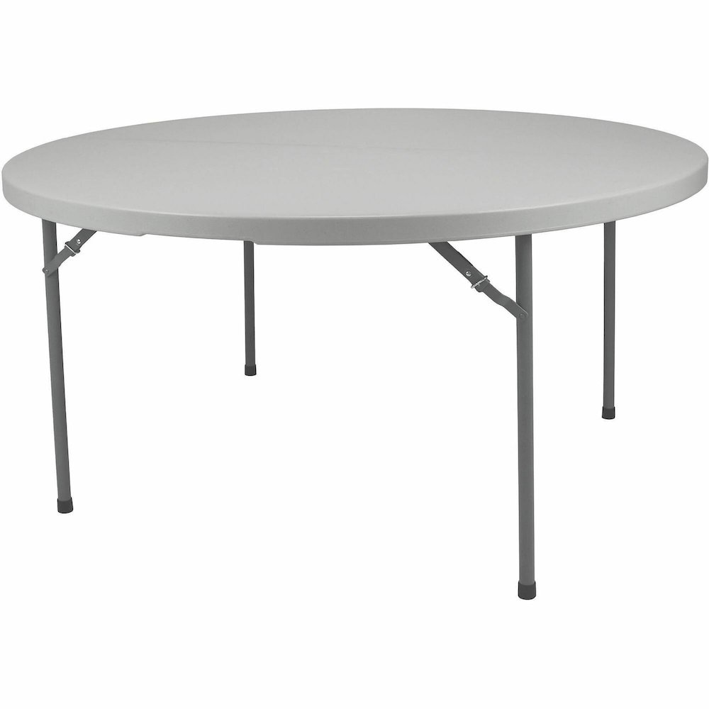 National Public Seating Fold-in-Half Tables – Speckled Gray Round Top – Four Leg Base – 4 Legs – 700 lb Capacity – 2″ Table Top Thickness x 48″ Table Top Diameter – 29.20″ Height – Industry