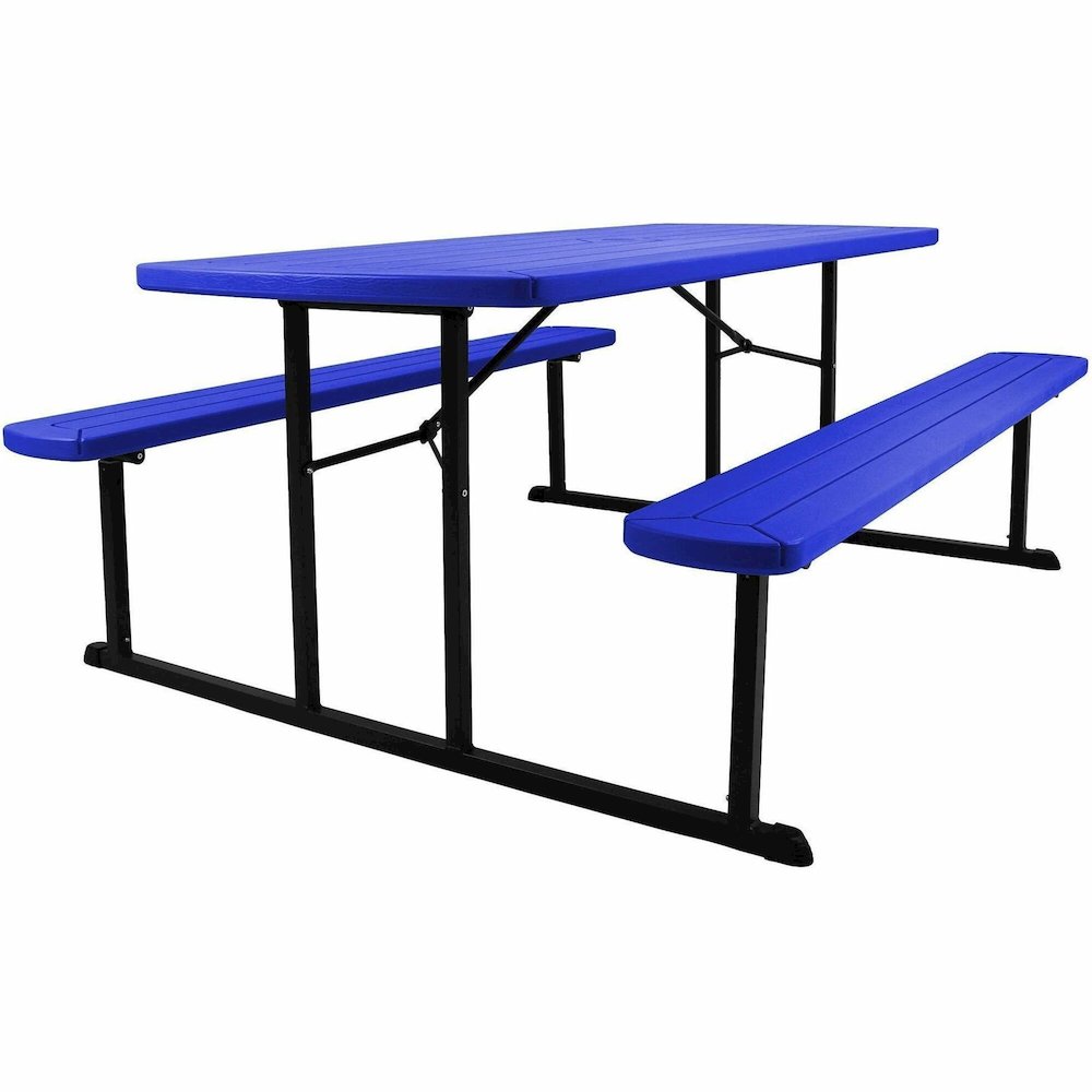 National Public Seating Folding Picnic Tables – Blue