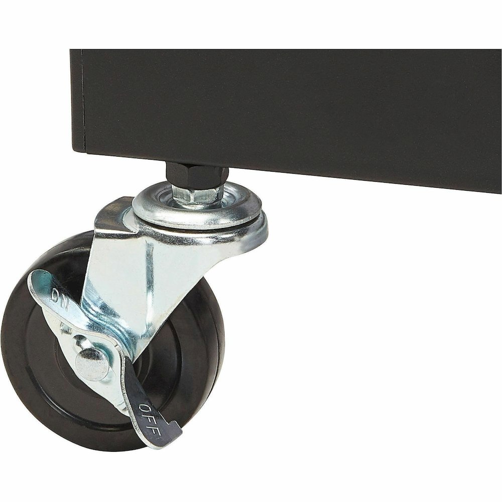 National Public Seating PRC200 Premium Presentation Cart – 4 Shelf – 4 Casters – 3″ Caster Size – 18″ Width x 30″ Depth x 40.50″ Height – Black Steel Frame – Ivory