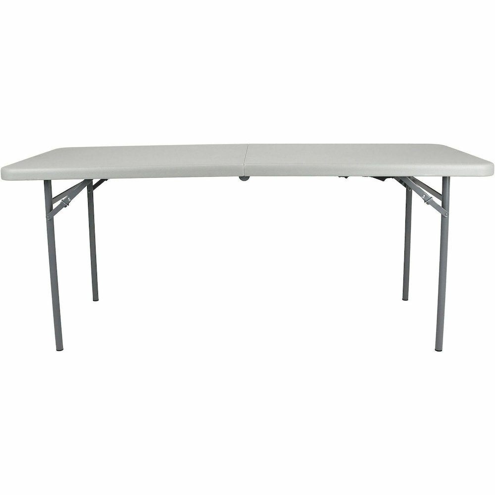 National Public Seating Industrial Fold-in-Half Tables – Speckled Gray Rectangle Top – Four Leg Base – 4 Legs – 700 lb Capacity – 60″ Table Top Length x 30″ Table Top Width x 1.70″ Table Top Thickness