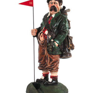 We present from Whimsical Treasures an enjoyable multicolored 3 ft. Caddy. Featuring chubby old caddy at the 18th hole The whimsical statue from the Golf Attic Collection will highlight your game room or Golf Club