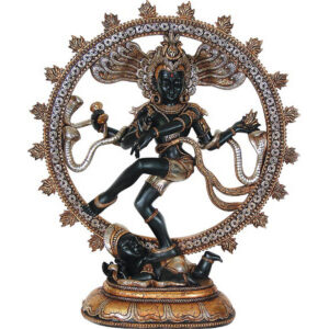 The Shiva from Whimsical Treasures brings an exclusive style that will enhance your design area featuring Hindu deity in black gold and silver. This multicolored whimsical statue from the Decorative Global Treasures Collection will provide you with a striking focal point in your home or garden