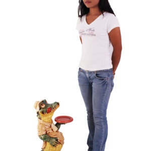 this delightful reptilian butler is dressed to impress in his crisp shirt and tie