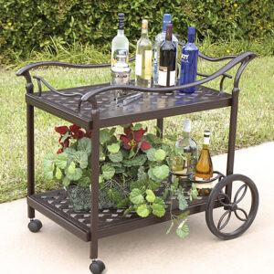 this mobile serving cart will make a popular addition for any backyard
