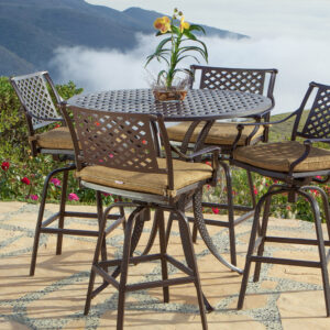 perfect for outdoor pub-style gatherings. This table is a striking addition to the Savannah Collection
