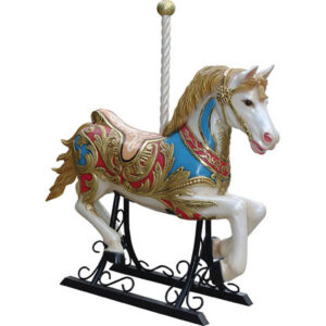 The hand painted Children Flying Fantasy Carousel Horse with Metal Base is part of the Decorative Accessories Collection. The horse features a gayly decorated finish with a metal base. This item will help define your home decor style with top of the line
