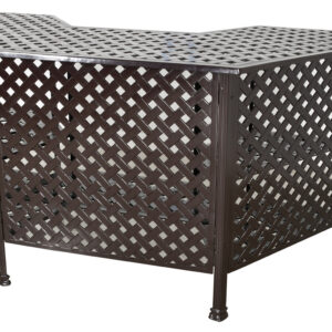 The Savannah Aluminum Outdoor Bar by Bridgeton Moore can be an essential addition to your backyard entertainment space. This 82.5-inch-long free-standing service bar is designed to be a focal point for outdoor gatherings