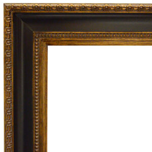 Interior size is 24 x 36 with an overall exterior dimension of 33 x 45 with a profile width of 4.5 " and a profile height of 2.5"    . Our Classic Contour is a framers favorite. Made in solid wood with attached wood liner. The frame style is offered in several finishes for you to choose from.  This stunning and rich finish shown is our "BLG". Black and burnished Gold