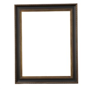 Interior size is 36 x 48 with an overall exterior dimension of 45 x 57 with a profile width of 4.5 " and a profile height of 2.5"    . Our Classic Contour is a framers favorite. Made in solid wood with attached wood liner. The frame style is offered in several finishes for you to choose from.  This stunning and rich finish shown is our "BLG". Black and burnished Gold