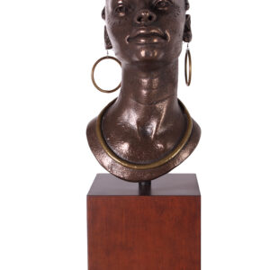 The African Queen Bust on Stand measures 7.25 inches Wide X 11.25 inches Deep X 22.5 inches Tall. The black art of this quality and subject are very desirable and hard to find. Our beautiful depiction of an elegant noble African lady was hand sculpted in beautiful detail by an artist. They are hand cast in durable Fiberglass reinforced resin. The creation is hand finished in a bronze metal finishing process