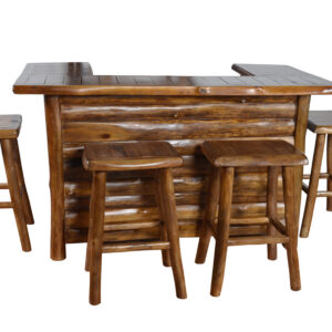 accompanied by four fully constructed matching Bar Stools. Crafted with care