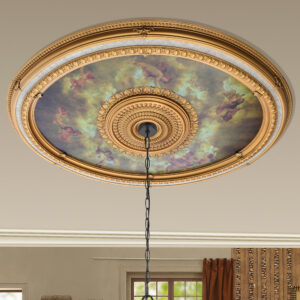 The Classical Large Oval Chandelier Ceiling Medallion 79 inches is a large