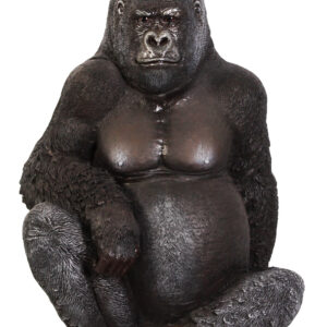 life-size Silver Back Gorilla! This whimsical piece of decor created from fiberglass and hand-finished capturing the most intricate details creating a lifelike Silver Back Gorilla!