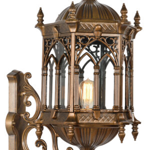 The 13 wide x 31 inches tall Gothic Wall Sconce with its scale