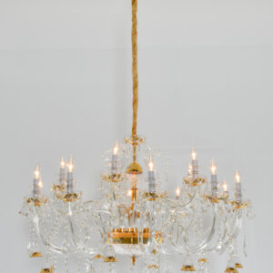Elevate your home decor with the Golden Bell Crystal Chandelier