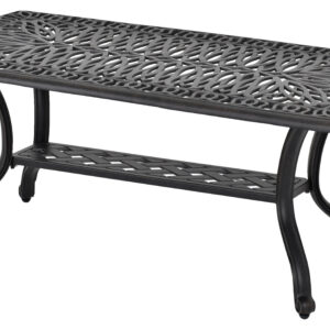 The Grand Bonaire Weave Cocktail Table from Bridgeton Moore is 42-inches wide and seamlessly blends with the entire Grand Bonaire Weave Collection.  This cocktail table follows the Grand Bonaire Weave Collections trend of bringing interior design outdoors. The intricate scrolling elements