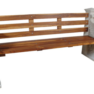 An incredible seating solution for any home or business the  Charlottenburg Bench features incredible detail in its stone cast legs portraying winged lions and teak wood slats. Durable enough for commercial applications this bench will be a fixture of your garden or backyard.