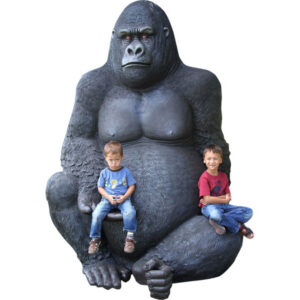 Bring the power and presence of the jungle into your space with this Jumbo Silverback Gorilla Statue. Towering at over 8 feet tall