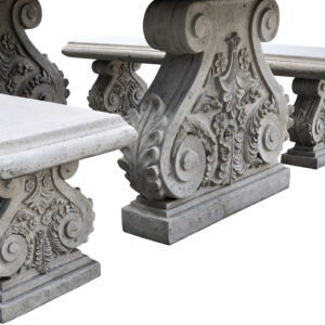 and 2 benches all will come with Acanthus Bases that easily snap together ( no screws needed). The set is hand made in a durable Fiberglass and crushed stone outer offering a stone-like textured finish in white from the Garden Decor Collections of AFD Home. Light Assembly