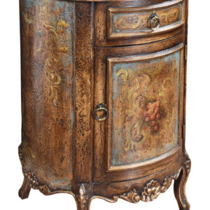 the bestselling Lima Copper vanity features drum design and copper vanity top and sink. The Santa Lucia Product Line is handmade by skilled artisans and hand finished adding character to each piece of furniture.