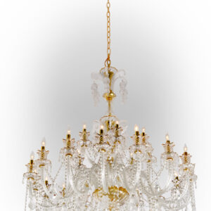 Elevate your space with the grandeur of the Marseille Grand Crystal Chandelier. This larger model mirrors the exquisite design of its smaller counterpart but is tailored for more expansive areas