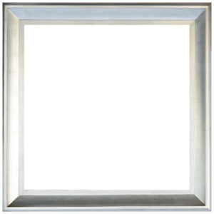 Interior size is 30 x 30 with an overall exterior dimension of 42 x 42 with a profile width of 6" and a profile height of 3"     . Our Sterling Frame is a very beautiful and popular larger scale frame. The frame is made in wood with wood liner and features a very clean and modern all over hand finish of silver leafing.  The inner scooping contoured profile works perfectly to draw the eye inward to showcase the subject of the frames use and will offer a beautiful and trend capturing and dramatic framing result. A FRAMERS CHOICE SELECTION !!!