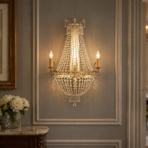 Elevate your interiors with the timeless elegance of this Crystal Chandelier Sconce