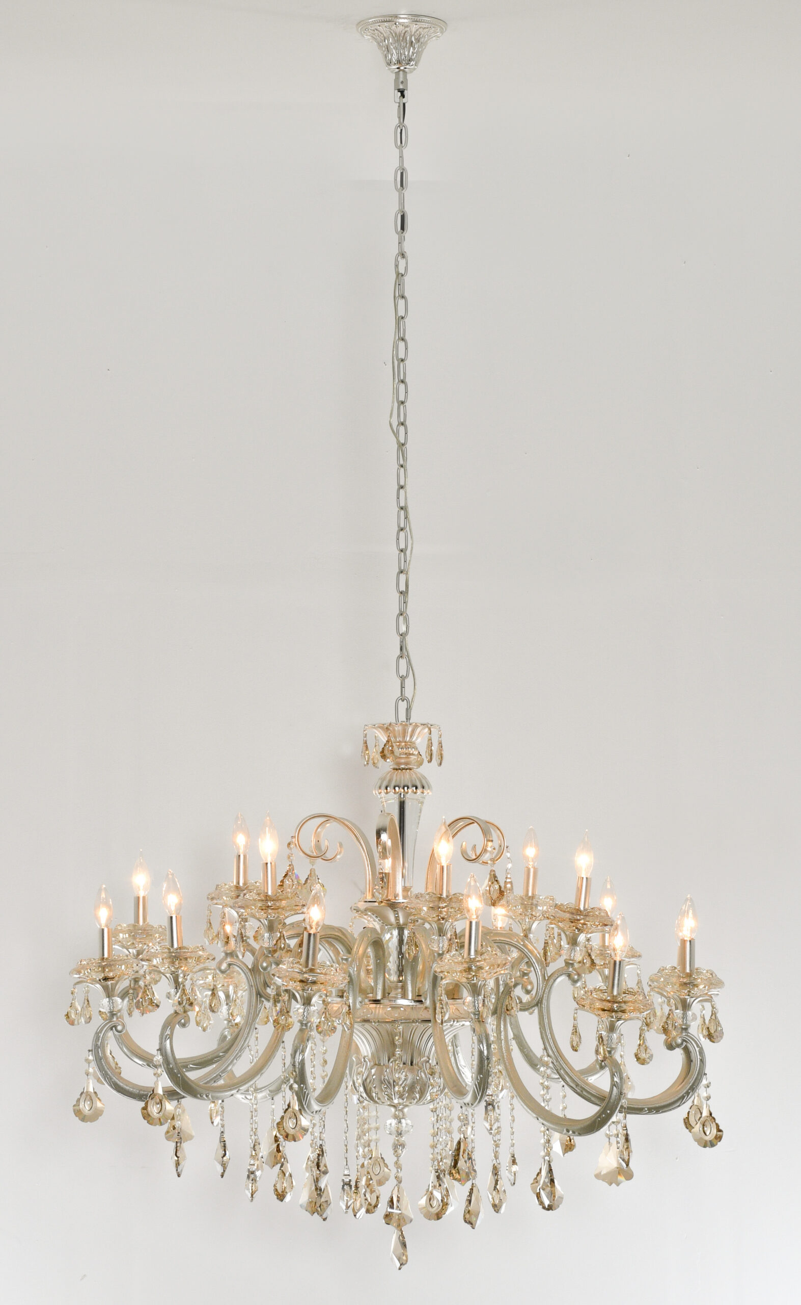 Hollywood Brush 18 light Silver Chandelier