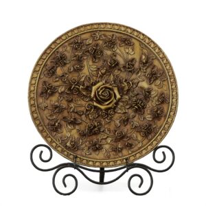 Bring timeless elegance into your home with the Golden Garden Charger with Stand