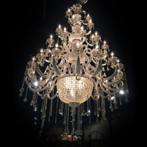 The grand Hollywood Brush 39 Light Silver Chandelier is a true masterpiece