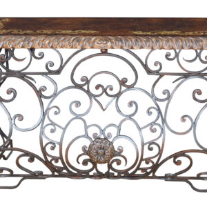 Our Peruvian Forged Iron Console stands 60" wide and 36" tall